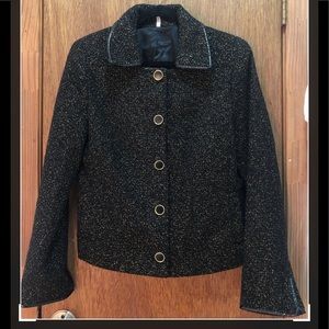Tahari Rockefeller Black & Gold Parisian Tweed